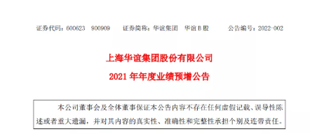 上海華誼集團股份有限公司發(fā)布2021年度業(yè)績預(yù)增公告。 上海華誼集團股份有限公司發(fā)布2021年度業(yè)績預(yù)增公告。