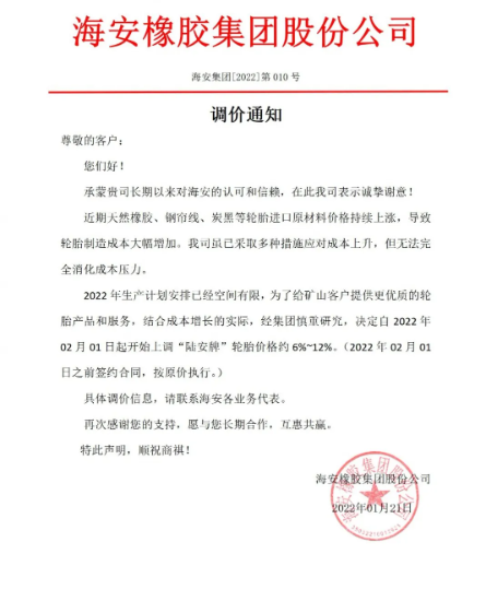 輪胎廠大年初一漲價!高達(dá)12% 輪胎廠大年初一漲價!高達(dá)12%
