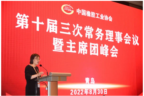 　中國橡膠工業協會會長徐文英主持了上半場的主席團會議。