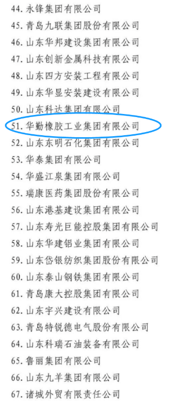 其中玲瓏輪胎、賽輪集團、萬達集團、華勤橡膠、三角輪胎、豪邁集團，入圍山東民營企業吸納就業 100 強名單。