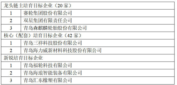 賽輪、雙星、森麒麟，入駐產業鏈龍頭培育庫！