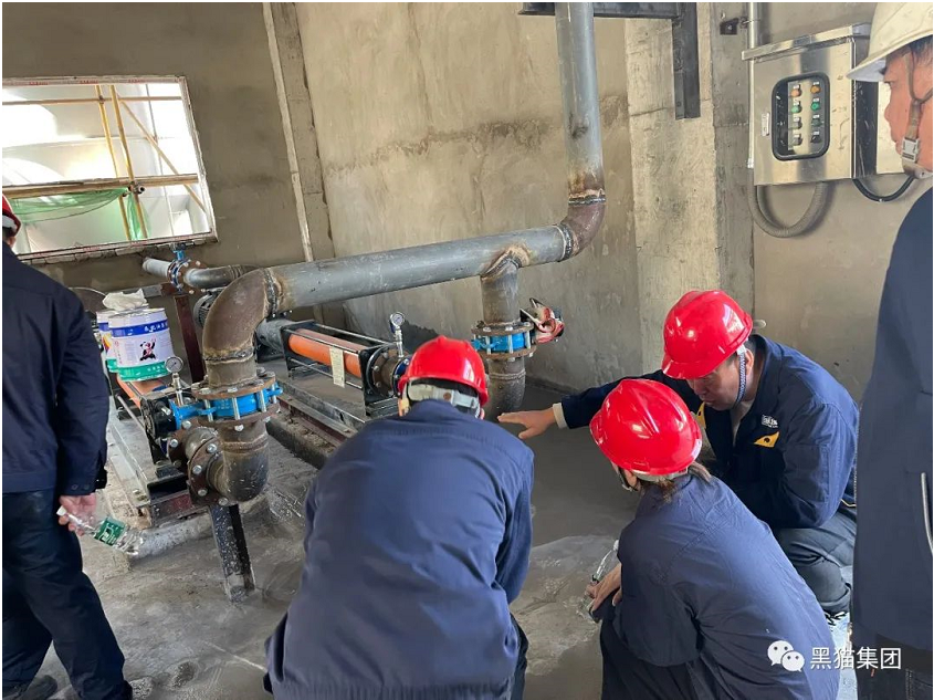 現場檢查的重點施工項目為黑貓股份炭黑尾氣發電項目、黑貓股份炭黑5號線主袋箱體大修項目、景焦能源公司干法脫硫管道保溫項目、景焦能源公司污泥脫水項目等。檢查組在檢查過程中共發現14處安全隱患，并要求各工程項目負責人立即整改。