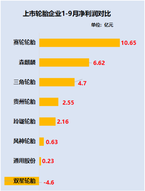 賽輪輪胎和森麒麟、貴州輪胎、風(fēng)神輪胎是為數(shù)不多保持凈利潤正增長的企業(yè)。