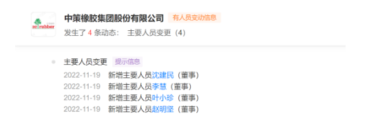 中策橡膠董事發生變化! 中策橡膠董事發生變化!