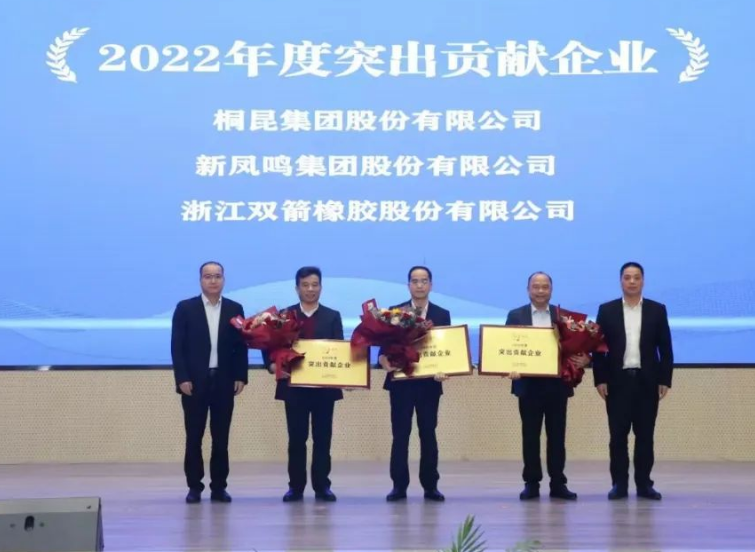 據悉，雙箭股份憑借在過去一年中的卓越表現，榮獲了“2022年度突出貢獻企業”和“2022年度科技人才先進企業”兩項殊榮，表彰了企業在技術創新和經濟發展方面的杰出貢獻。