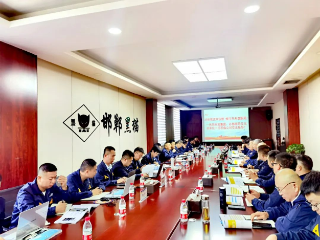 在邯鄲黑貓公司的調研會上，盛旺喜明確了現場管理的數字化改革進程，并要求標準化工作流程，以提高工作效率。他強調員工應積極參與現場維護，提高員工的歸屬感和責任感。此外，他強調要堅決杜絕“八大浪費”，以使生產過程更加科學規范。