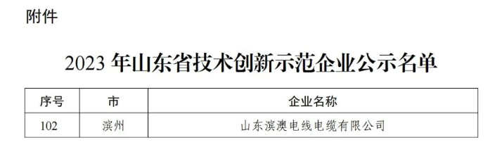 據悉，山東濱澳電線電纜有限公司先后獲得國家級高新技術企業、山東省企業技術中心、省級專精特新中小企業、濱州市科技型中小企業等多項榮譽，并擁有十余項專利成果。公司目前擁有超過120名員工，其中有20余名從事研發技術工作。其全國工業產品生產許可證證書以及強大的技術創新能力、健全的質量保障體系和科學的管理模式為企業不斷壯大提供了持續動力。